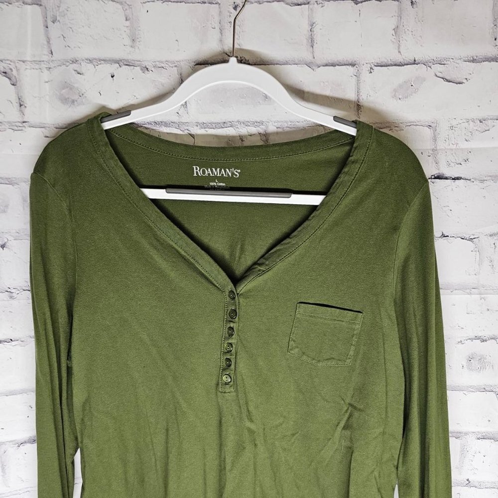 Olive Green Long Sleeve Top